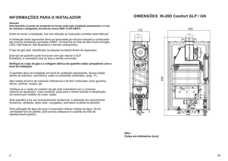 Imagem de Aquecedor a gas linha digital in 20d glp - inova