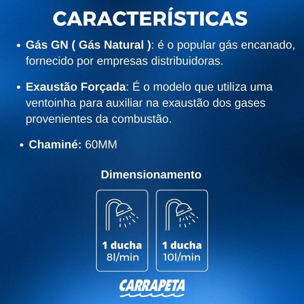 Imagem de Aquecedor Agua a Gás Rinnai Digital GN 10 Litros E100 Branco