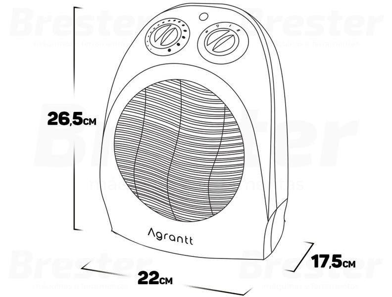 Imagem de Aquecedor Ar Elétrico P/ Ambientes Quarto Portátil Agrantt