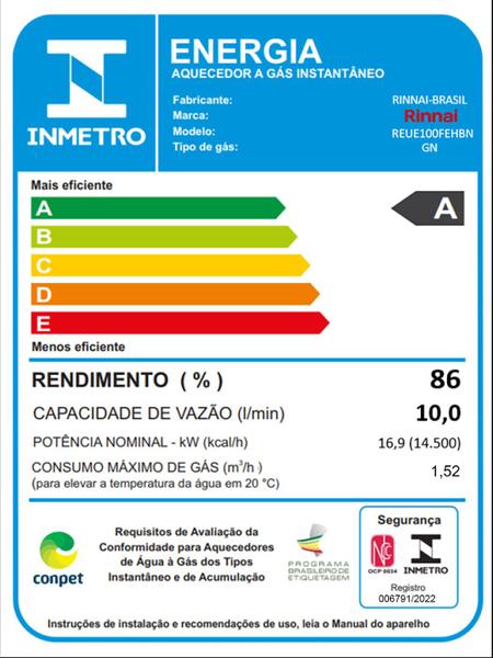 Imagem de Aquecedor de Água a Gás E10 Rinnai 10 L/min Bivolt Branco Digital