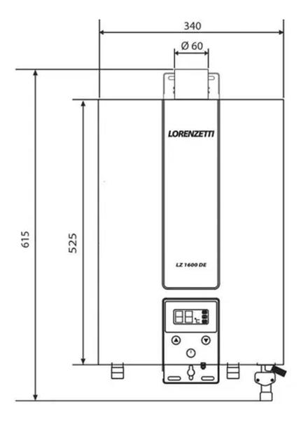 Imagem de Aquecedor de água a gás lz1600de 15lts glp lorenzetti