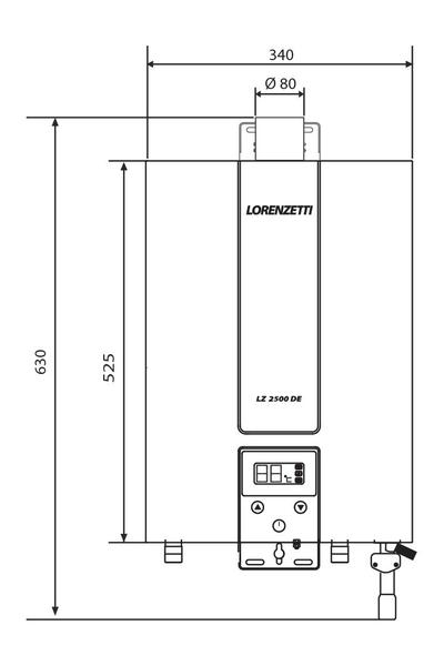 Imagem de Aquecedor de água Lorenzetti LZ 2500DE-INOX GN (Gás Natural)