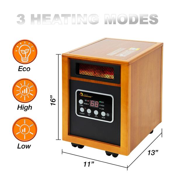 Imagem de Aquecedor de ambiente Dr. Infrared Heater Portable 1500W, Cherry