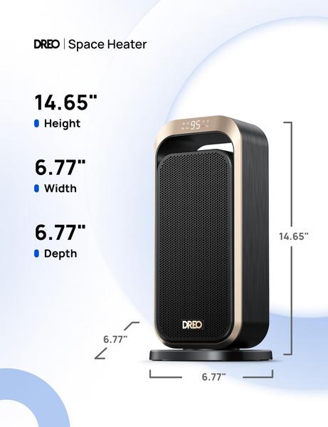 Imagem de Aquecedor de ambiente Dreo 1500W PTC Electric com termostato e temporizador