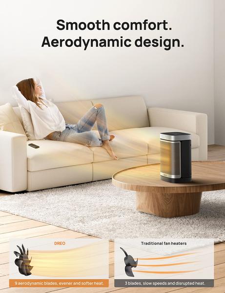 Imagem de Aquecedor de ambiente Dreo Atom One 1500W elétrico portátil para interior