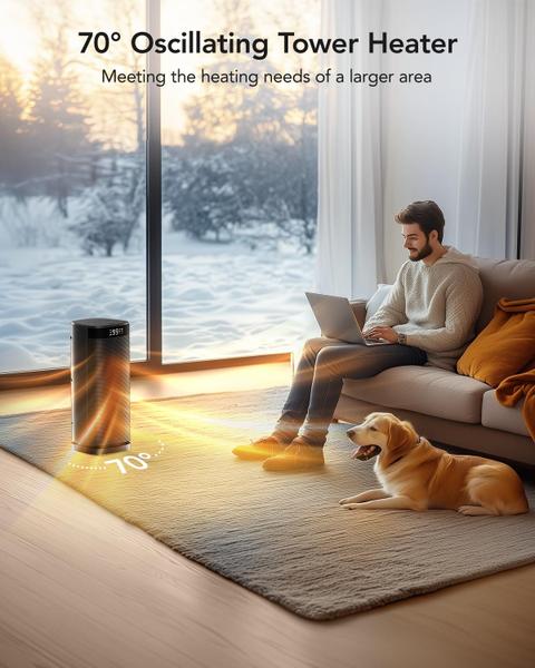 Imagem de Aquecedor de ambiente iDoo Electric Tower Heating 200mL para interior