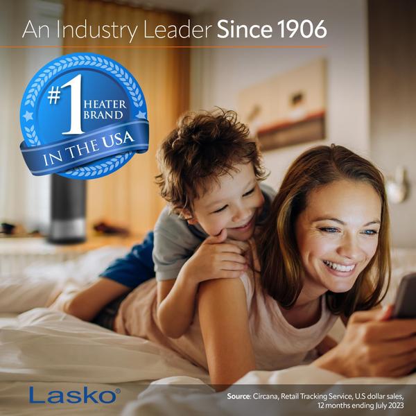 Aquecedor de ambiente Lasko Oscillating Ceramic 1500W 150m² Preto Imagem de Aquecedor de ambiente Lasko Oscillating Ceramic 1500W 150m² Preto