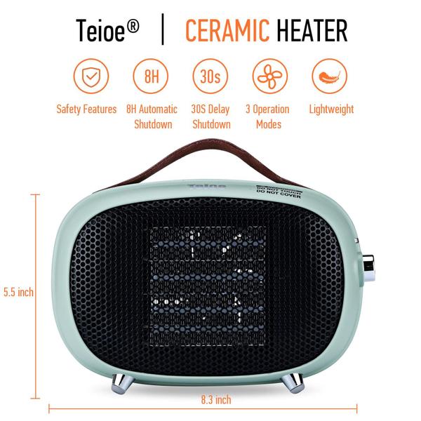 Imagem de Aquecedor de Ambiente Teioe Mini - 800W/400W - Cerâmica PTC