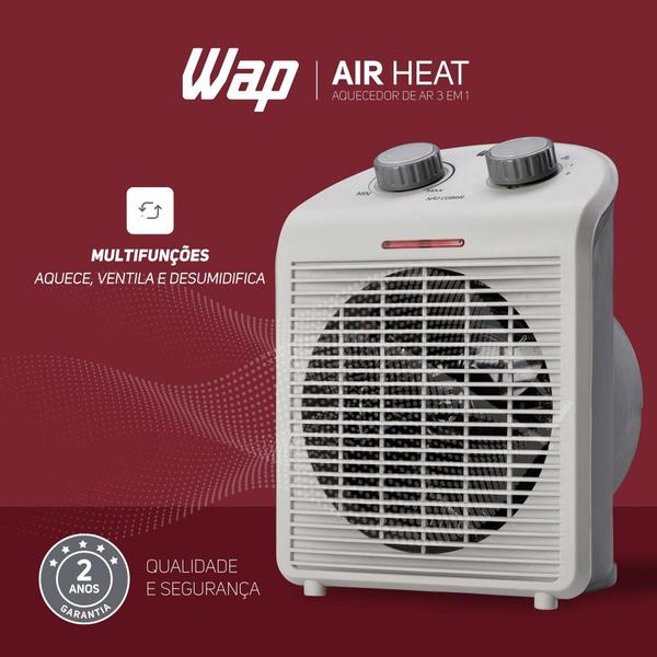 Imagem de Aquecedor de ambientes 1500W 3 em 1 com ventilador  - Air Heat - Wap