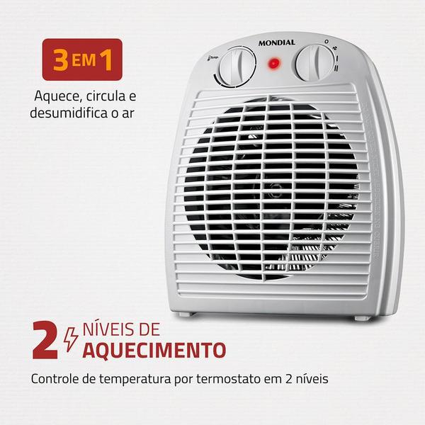 Imagem de Aquecedor De Ar Ambiente Elétrico Mondial 1800w A-08 110v