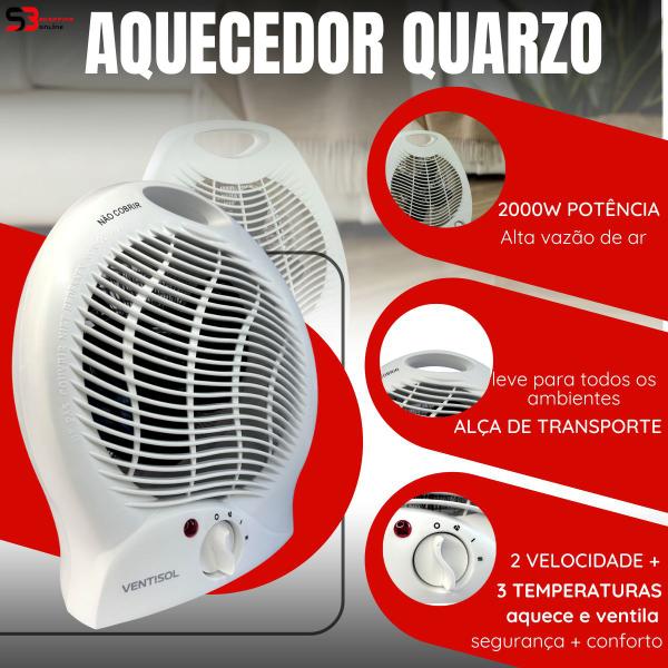 Imagem de Aquecedor de ar eletrico desumidificador portátil 1500w