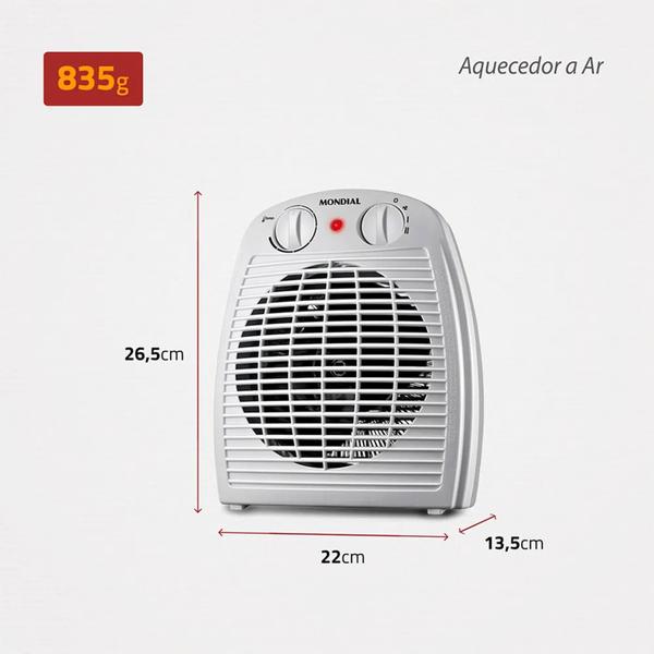 Imagem de Aquecedor de Ar Mondial 1500w Portátil A-08 Cinza