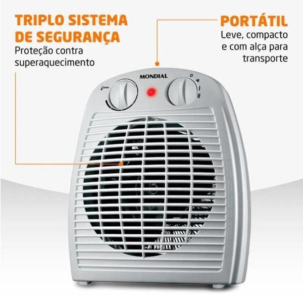 Imagem de Aquecedor De Ar Mondial 1500W Termoventilação Cinza A-08