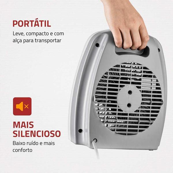 Imagem de Aquecedor De Ar Mondial 2 Temperaturas 1500w 127v Cinza A-08 9660-02