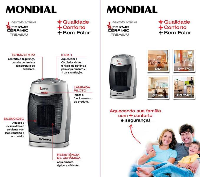 Imagem de Aquecedor De Ar Mondial Termo Cerâmica 1500W 127V A-05