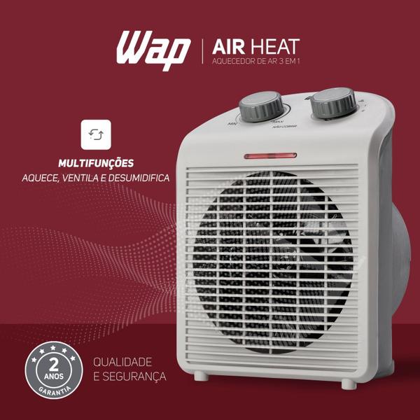 Imagem de Aquecedor de Ar Portátil Air Heat 3 em 1 1500w 127v WAP Branco