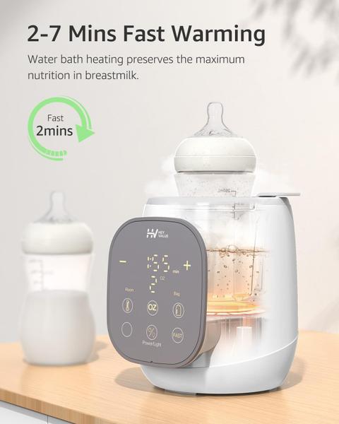 Imagem de Aquecedor de mamadeiras HEYVALUE Fast Water Bath 12 em 1 24H Keep