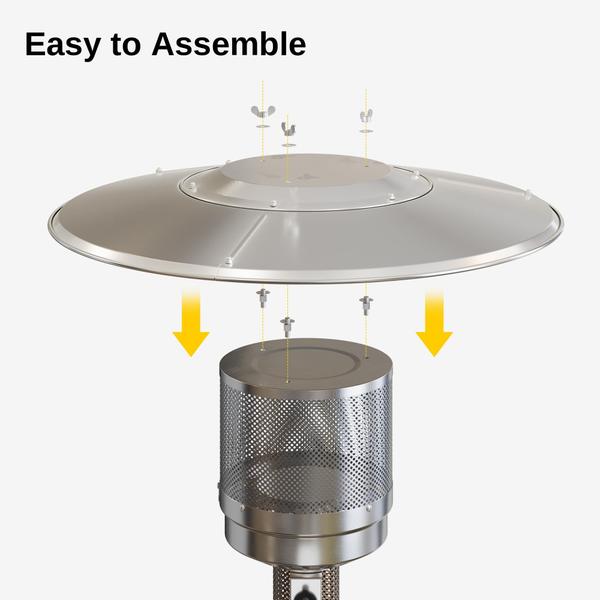 Imagem de Aquecedor de pátio Reflector Shield EAST OAK redondo 84 cm de diâmetro