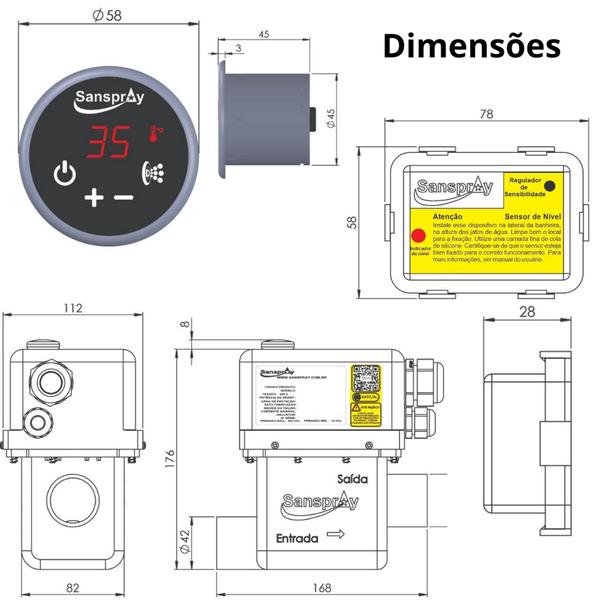 Imagem de Aquecedor Digital para Banheira de Hidromassagem 3F 8000W 220V + Mini Jatos