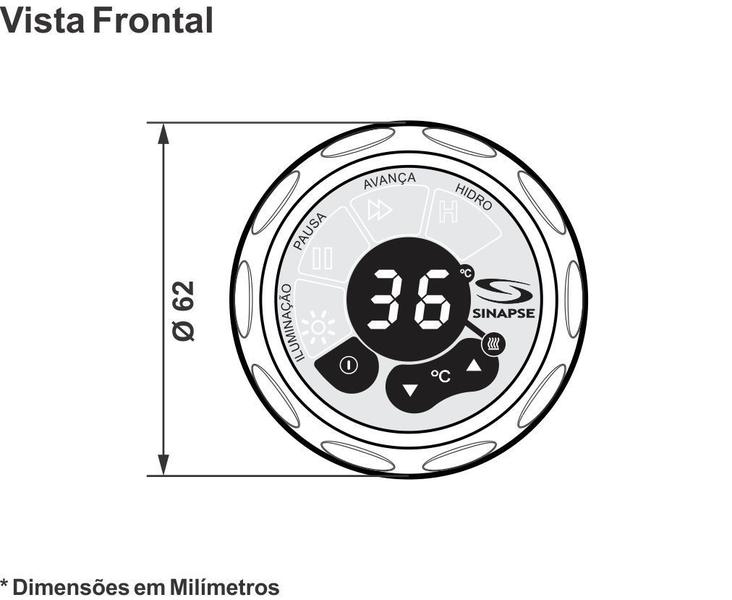 Imagem de Aquecedor e Iluminação p/ Banheira e Spa Sinapse Maxxi Cromo 5000W, 1 Spot Cromado