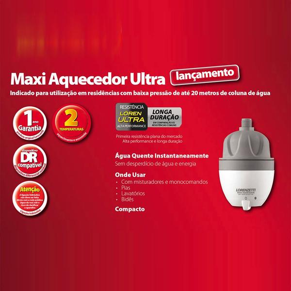 Imagem de Aquecedor Maxi Ultra Lorenzetti 2 Temperaturas 220V/5500W