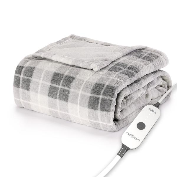 Imagem de Aquecedor Personal Throw Sunbeam Royal Luxe Rodeen Plaid Grey