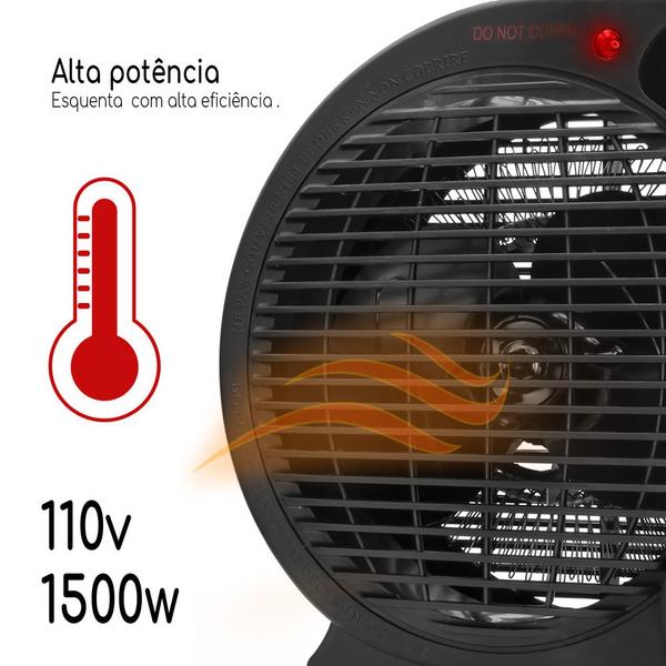 Imagem de Aquecedor Portátil Ar Quente E Ventilacao Ventilador 110V
