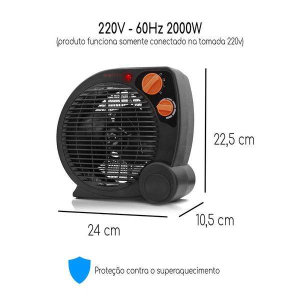 Imagem de Aquecedor Portatil Eletrico De Ambiente Ar Quente Frio 220v