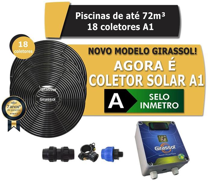 Imagem de Aquecedor Solar Piscina 72000l 18xa1 Painel G600 Girassol A1