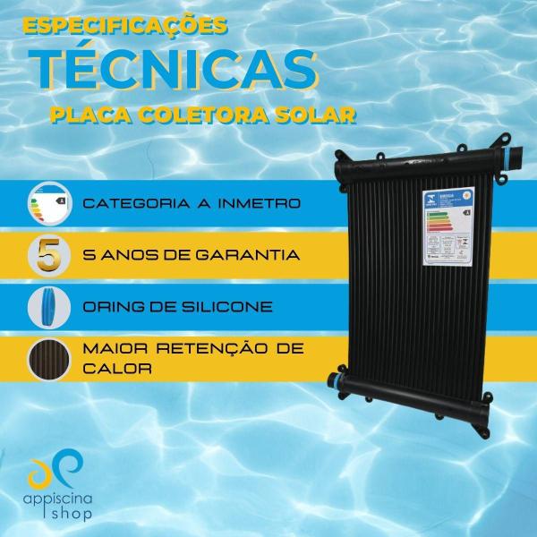 Imagem de Aquecedor Solar Piscina Kit 7placas 2Mt+Controlador+Válvulas