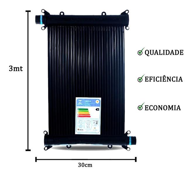 Imagem de Aquecedor Solar Piscinas - 37 Placas 3 mt - 33m² / 46.500 Litros  - Marca Ts Solar