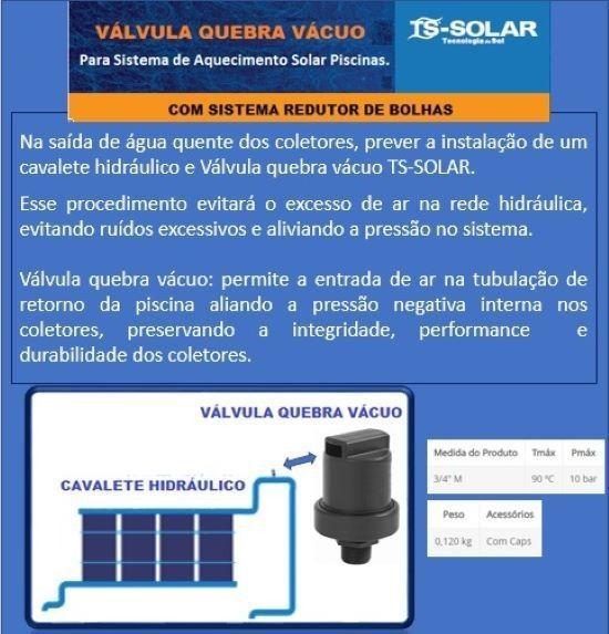 Imagem de Aquecedor Solar Piscinas - 6 Placas Coletoras 2 metros - 3,5m² / 5.000 Litros