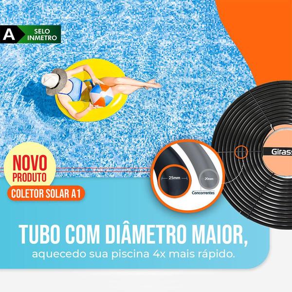 Imagem de Aquecedor Solar Piscinas Até 48.000l 12 Placas A1 - Girassol