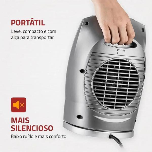 Imagem de Aquecedor Termo Ceramic Mondial Preto/Prata 110V - A-05