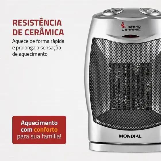 Imagem de Aquecedor Termo Ceramic Mondial Preto/Prata 110V - A-05