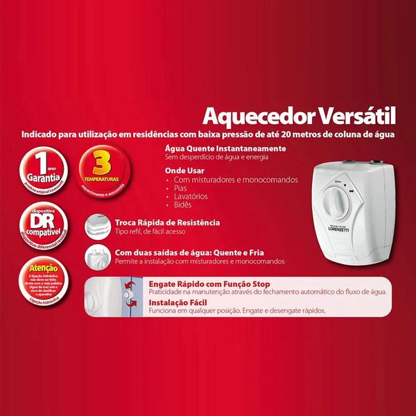 Imagem de Aquecedor Versátil Elétrico 127v 5500w Branco Lorenzetti