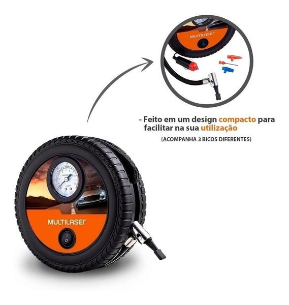 Imagem de Ar Compresor Portátil Inflável Manometro 12v150psi Mini Moto