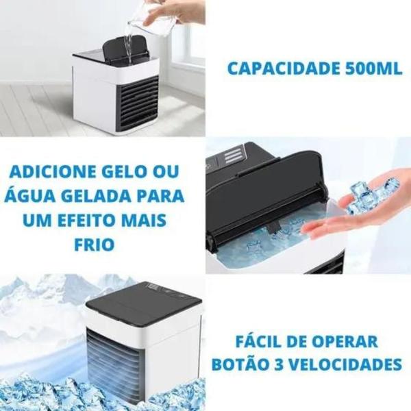 Imagem de Ar Condicionado E Ventilador Frio Silencioso Mini Portátil Mini Ar Branco 110v/220v