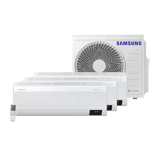 Imagem de Ar Condicionado Multi Split Samsung Hi Wall Wind Free 3x9000 BTU/h Quente e Frio AJ080AXJ4KH/AZ 220 Volts