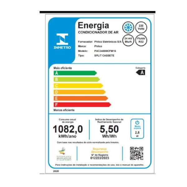 Imagem de Ar Condicionado Philco 24000 BTUs Frio Eco Inverter 220V PAC24000ICFM16