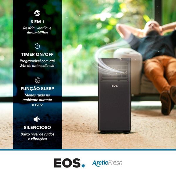 Imagem de Ar-Condicionado Portátil 10000 BTUs EOS Ultra Slim All Black EAP10FP 110V