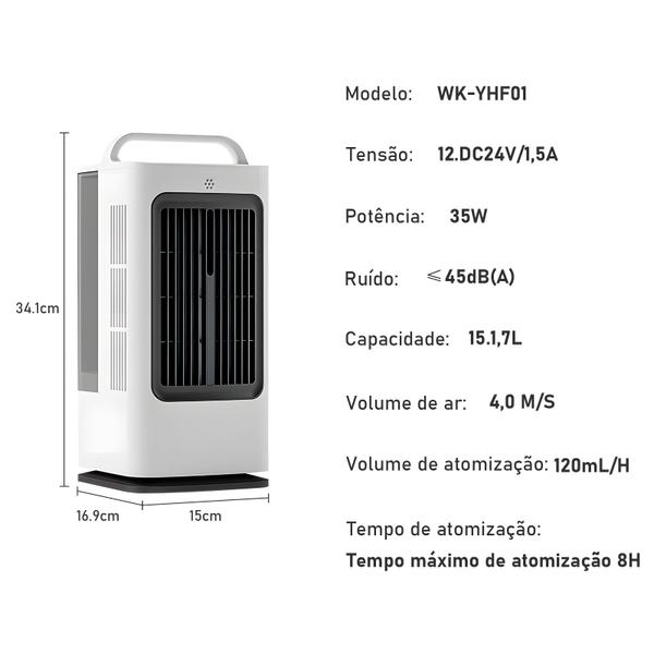 Imagem de Ar Condicionado Portatil, Ar Condicionado Portátil, Climatizador Portátil Fan, Branco, Com Controle Remoto, Coibeu