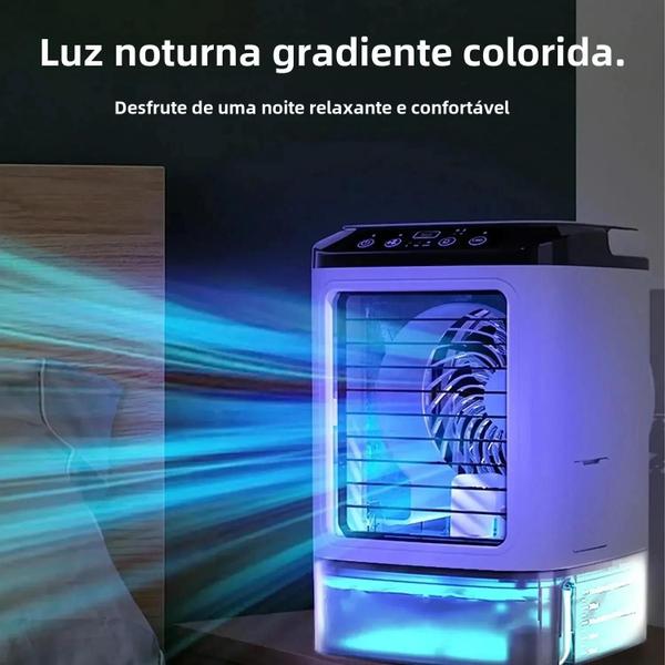 Imagem de Ar Condicionado Portátil Ultrassônico - Ventilador de Mesa com Spray Duplo e 3 Velocidades