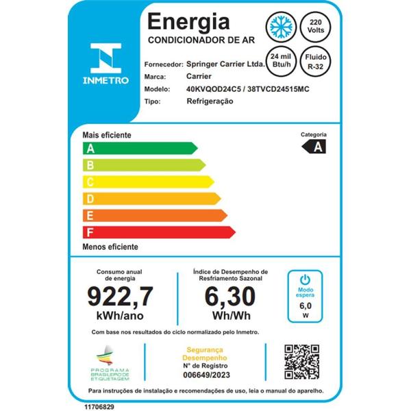 Imagem de Ar Condicionado Split Cassete 1 Via Carrier Inverter Connect 24.000 Btus Frio 220v R-32