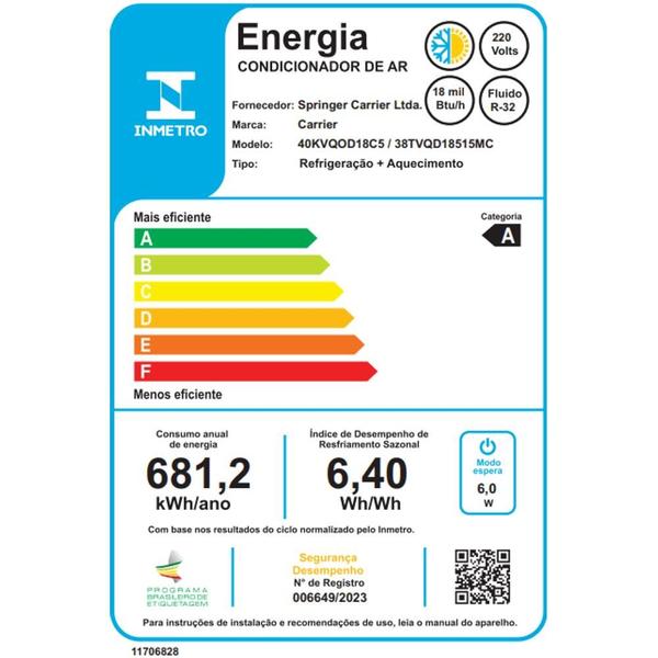 Imagem de Ar Condicionado Split Cassete 1 Via Inverter Carrier 18.000 Btus Quente e Frio 220v R-32