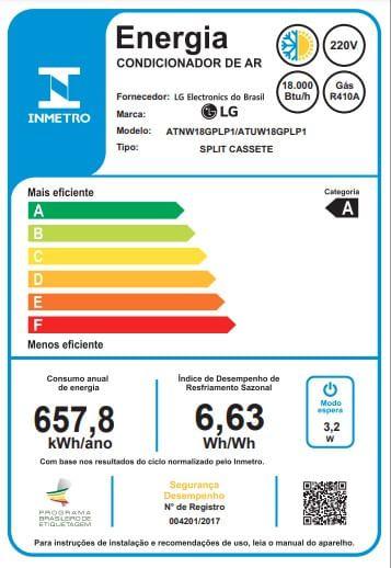 Imagem de Ar Condicionado Split Cassete 1 Via Inverter LG 18.000 Btus Quente e Frio 220V