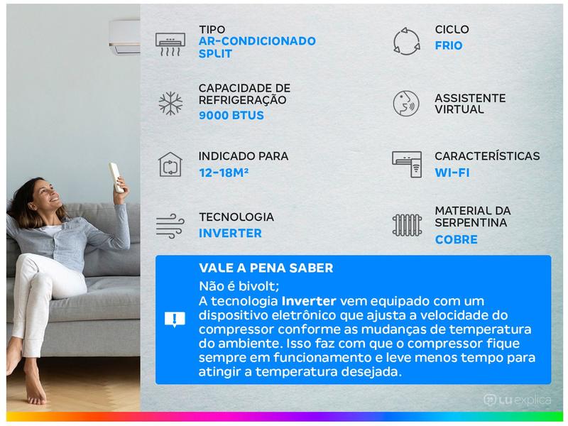 Imagem de Ar-condicionado Split Gree Inverter 9.000 BTUs Frio G-Top