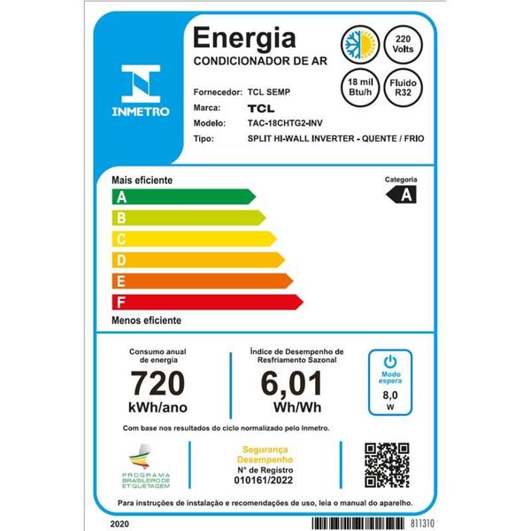 Imagem de Ar Condicionado Split Hi Wall TCL T-Pro 2.0 Inverter 18.000 Btus Quente e Frio 220v R-32