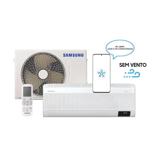 Imagem de Ar-Condicionado Split Inverter 9000 BTUs Samsung WindFree Connect High Wall Quente e Frio AR09BSEAAWKNAZ 220V