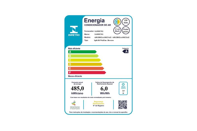 Imagem de Ar-condicionado Split Inverter Samsung WindFree Metal Cooling Sem Vento 12.000 BTUs Quente e Frio AR12BSEAAMGNAZ 220V